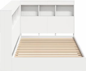 vidaXL Κρεβάτι Βιβλιοθήκης Λευκό 90 x 190 cm Επεξεργασμένο ξύλο