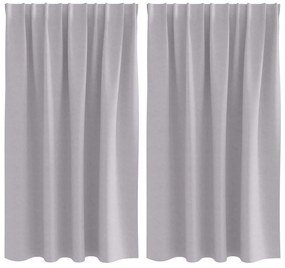vidaXL Κουρτίνες με κουρτίνες 2 pcs Μεταλλικό Γκρι Πολυεστέρας