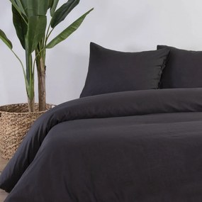 Σεντόνι Cotton-Linen Anthracite Nef-Nef Μονό Βαμβάκι-Λινό