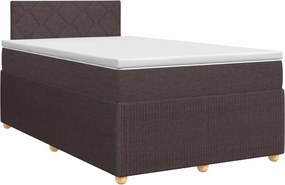 vidaXL Κρεβάτι box spring με στρώμα Σκούρο Καφέ 120 x 200 cm Ύφασμα