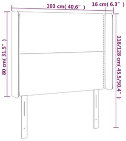 Κεφαλάρι με Πτερύγια Taupe 103x16x118/128 εκ. Υφασμάτινο 3119434