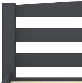 Πλαίσιο Κρεβατιού Σκούρο Γκρι 100x200 εκ. από Μασίφ Ξύλο Πεύκου - Γκρι