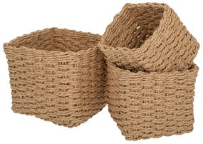Καλάθι Σετ 3τμχ Πλεκτό Natural 19x18x12εκ.-18x15x10εκ.-13x13x9εκ. iliadis 90160
