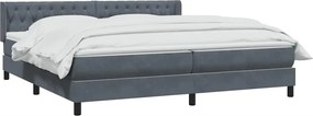 vidaXL Κρεβάτι Boxspring με Στρώμα Σκούρο Γκρι 180x210 εκ. Βελούδινο