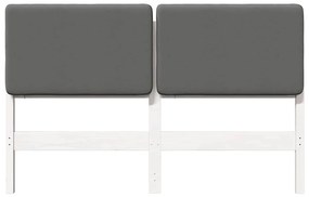 vidaXL Ταπετσαρισμένο κεφαλάρι Λευκό και Ανοιχτό Γκρι 140 cm