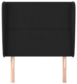 Κεφαλάρι με Πτερύγια Μαύρο 93 x 23 x 118/128 εκ.Συνθετικό Δέρμα - Μαύρο