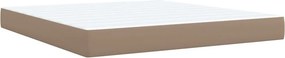 vidaXL Κρεβάτι Boxspring με Στρώμα Καπουτσίνο 180x200 εκ. Συνθ. Δέρμα