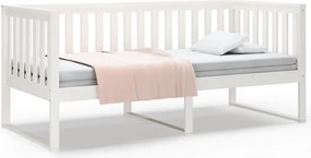 vidaXL Καναπές Κρεβάτι Χωρίς Στρώμα Λευκό 90x200 εκ. Μασίφ Ξύλο Πεύκου