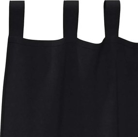 vidaXL Κουρτίνες Μαύρης Ύφανσης με Δαχτυλίδια 2 pcs Μαύρο
