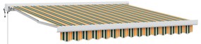vidaXL Ανασυρόμενη Τέντα  Πράσινη και Κίτρινη 350x250 cm