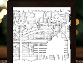 Σετ των 2 Intra απο ξύλο plywood 3mm-4mm πάχος - Ζευγάρι που κάθεται στο κιβώτιο φωτός πάγκου Δίασταση 20x20 cm INTRAFABR-27879115