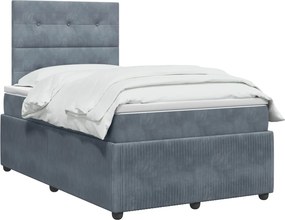 vidaXL Κρεβάτι box spring με στρώμα Σκούρο Γκρι 120 x 200 cm Βελούδο