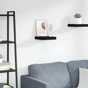 vidaXL Ράφι Τοίχου Μαύρο 23x23,5x3,8 εκ. MDF