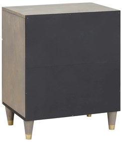 vidaXL Κομοδίνο με συρτάρι Γκρι 50 x 33 x 60 εκ Μασίφ ξύλο μάνγκο