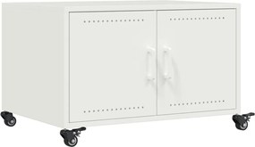 vidaXL Τραπεζάκι Σαλονιού Λευκό 68x50x43,5 εκ. από Ατσάλι