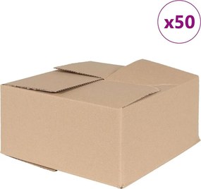 vidaXL Πτυσσόμενο Κουτί 50 pcs Φυσικό 30 x 30 x 15 cm Χαρτόνι