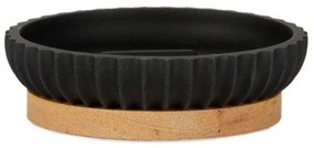 Σαπουνοθήκη LBTAH-BA72041 12x3cm Black-Natural Andrea House Polyresin,Wood