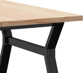 vidaXL Τραπεζάκι Σαλονιού Πλαίσιο Y Μασίφ Πεύκο/Ατσάλι