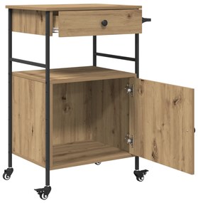 vidaXL Καρότσι Κουζίνας Ξύλο Καλλιτέχνη 56x43x89.5 εκ.