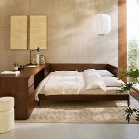 Διθέσιος καναπές-κρεβάτι, επένδυση καρυδιάς, Working