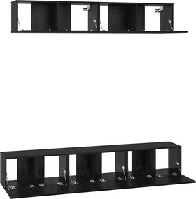 vidaXL Σετ επίπλου τηλεόρασης 5 pcs Μαύρη Οξυά Επεξεργασμένο ξύλο