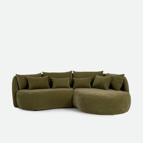Γωνιακός καναπές δεξιός, από γκοφρέ chenille, NICO