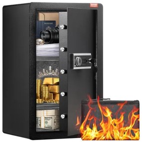 VEVOR Single Door 3.5 cu.ft Safe Box with Key Lock Password &amp; Fingerprint Black