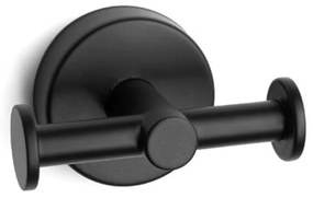 Άγκιστρο Μπάνιου Διπλό Uno 1222 55 Black Karag Stainless Steel