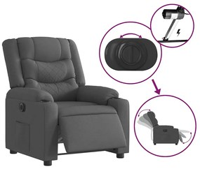 vidaXL Πολυθρόνα Ανακλινόμενη Ηλεκτρική Σκούρο Γκρι Υφασμάτινη