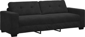 vidaXL Σετ Καναπέ 3 pcs Μαύρο 221 x 80 x 80 εκ Βελούδο