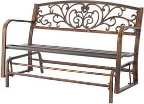 VEVOR Outdoor Bench Patio Bench Glider 127 cm Metal Frame Cast Iron Backrest