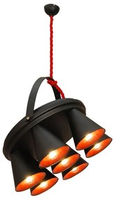 Φωτιστικό Οροφής Κρεμαστό HL-3578-1A 77-3996 Brandon Black & Mat Copper Homelighting Metal