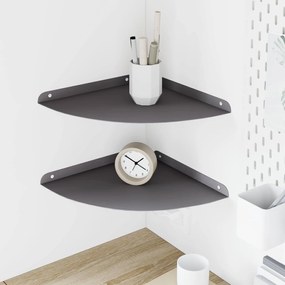 vidaXL Floating Ράφι Γωνίας με ράφι 2 pcs Μαύρο 30 x 30 x 2 εκ.
