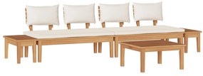 Σετ Καναπέ Κήπου 5 pcs Καφέ και Κρέμα