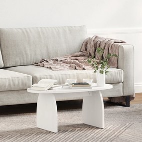 vidaXL Τραπεζάκι σαλονιού Λευκό 80 x 40 x 35 cm Συμπαγές ξύλο πεύκου