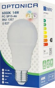 OPTONICA LED λάμπα A60 1357, 14W, 6000K, E27, 1380lm