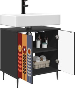 vidaXL Ντουλάπι Μπάνιου ESSEN Μαύρη Δρυς 60 x 40 x 61 εκ