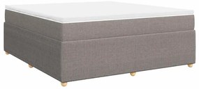 vidaXL Κρεβάτι Boxspring με Στρώμα Taupe 180x200 εκ. Υφασμάτινο