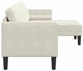 vidaXL Σετ Καναπέ Κρεμ 173 x 131 x 67 εκ Βελούδο