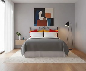 Κρεβάτι Orion-150x200-Ασημί Σφυρίλατο-Χωρίς ποδαρικό