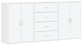 vidaXL Βοηθητικά Ντουλάπια 3 τεμ. Λευκό 60x31x84 εκ. Επεξεργ. Ξύλο