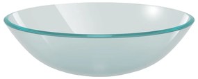 vidaXL Νιπτήρας Μπάνιου με Βρύση&amp; Βαλβίδα Πατητή από Θωλό Ψημένο Γυαλί