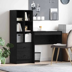 vidaXL Γραφείο με συρτάρι με ράφι με αποθήκευση 2 pcs Μαύρη Οξυά