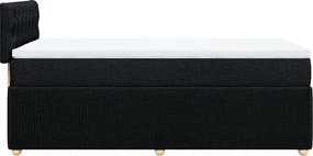 vidaXL Κρεβάτι Boxspring με Στρώμα Μαύρο 90x200 εκ. Υφασμάτινο