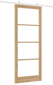 vidaXL Συρόμενη Πόρτα  με Σετ Hardware 93x232 cm Μασίφ Ξύλο Πεύκου