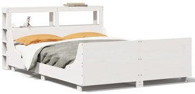 vidaXL Σκελετός Κρεβ. Χωρίς Στρώμα Λευκό 135x190 εκ Μασίφ Πεύκο