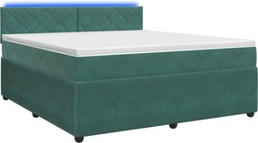 vidaXL Κρεβάτι box spring με στρώμα Σκούρο Πράσινο 140 x 190 cm
