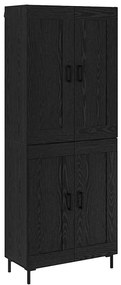 vidaXL Highboard 2 pcs Μαύρη Οξυά Επεξεργασμένο ξύλο