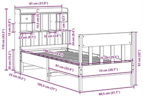 Σκελετός Κρεβ. Χωρίς Στρώμα Λευκό 75x190 εκ Μασίφ Πεύκο 3323285