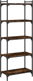 vidaXL Βιβλιοθήκη 5 Επιπέδων Καπνιστή Δρυς 60x30x154 εκ. Επεξεργ. Ξύλο